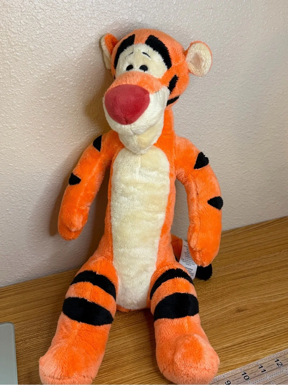 Disney Orange and Cream Tigger Plush with Black Stripes